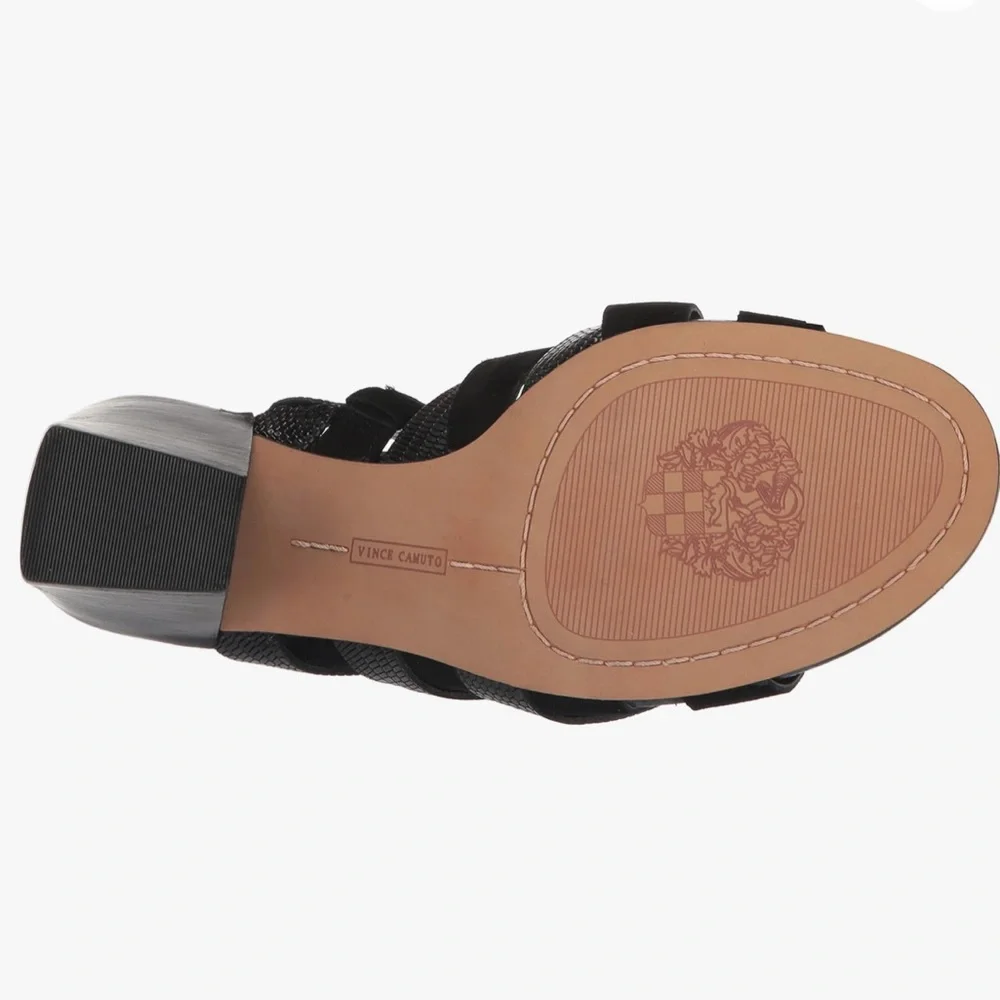 Vince Camuto Deljesta Black Braided Leather Strap Mules Size 8.5 - Picture 6 of 9